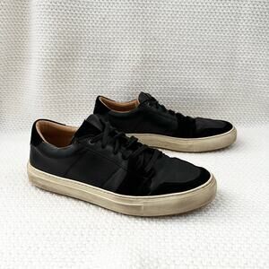Greats The Brooklyn Black Leather Suede Low Top Lace Up Casual Sneaker 12 Men